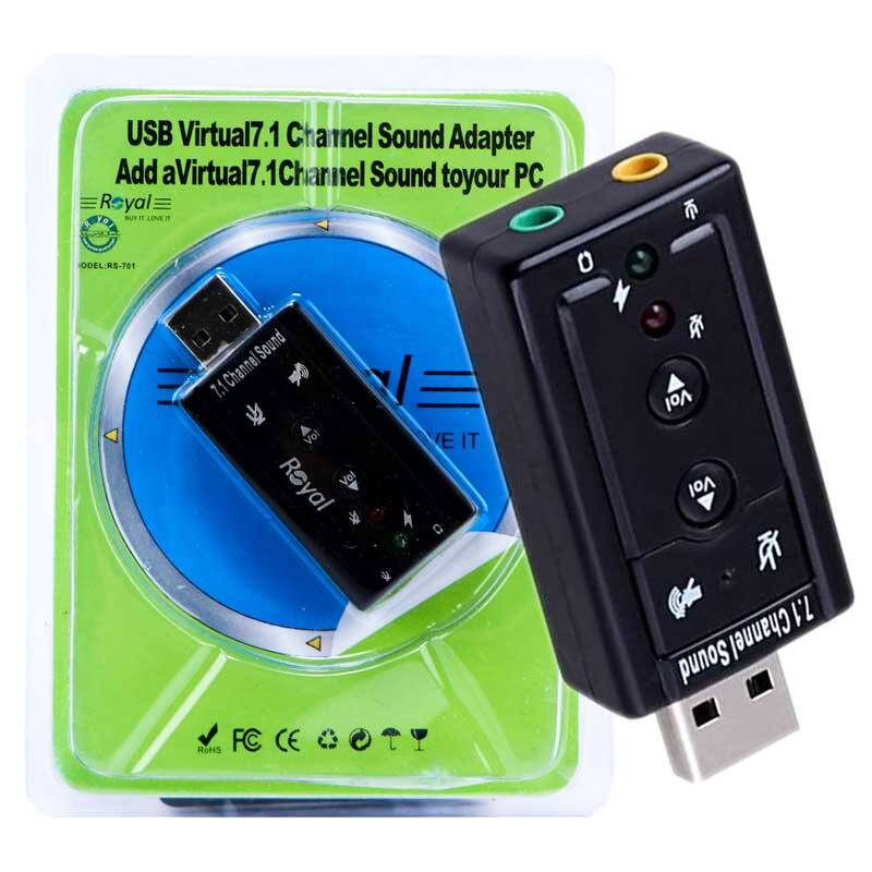 USB Sound Card RS-701 | کارت صوتی ۵ کاناله برند رویال